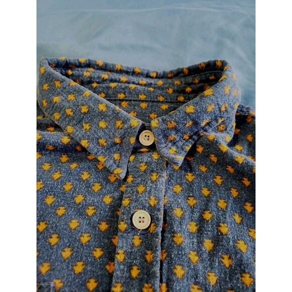 Freenote Cloth Double Pocket Arrow Flannel Blue Button Up Shirt Mens Medium - Picture 3 of 15